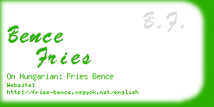 bence fries business card